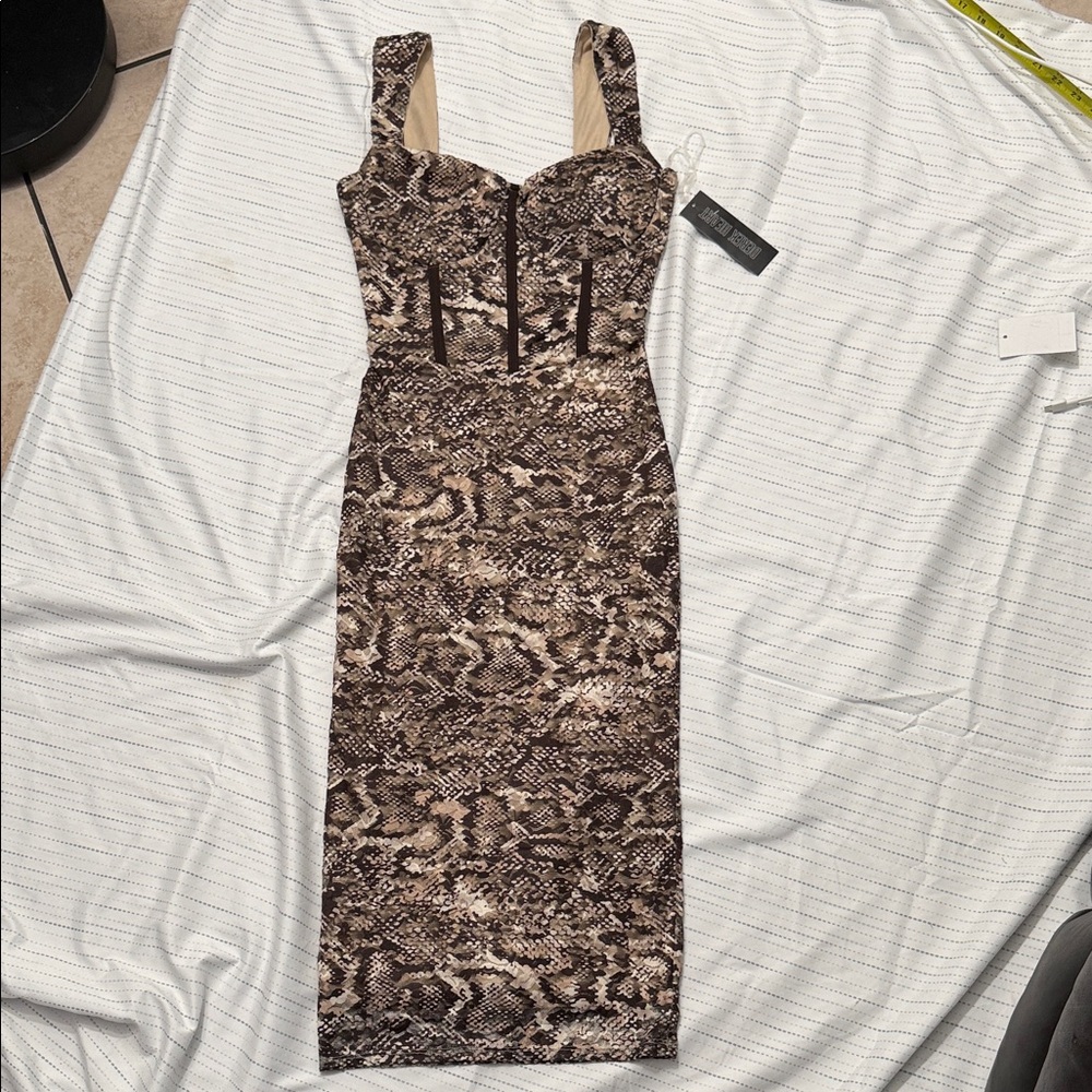 Snake Print Bodycon Dress